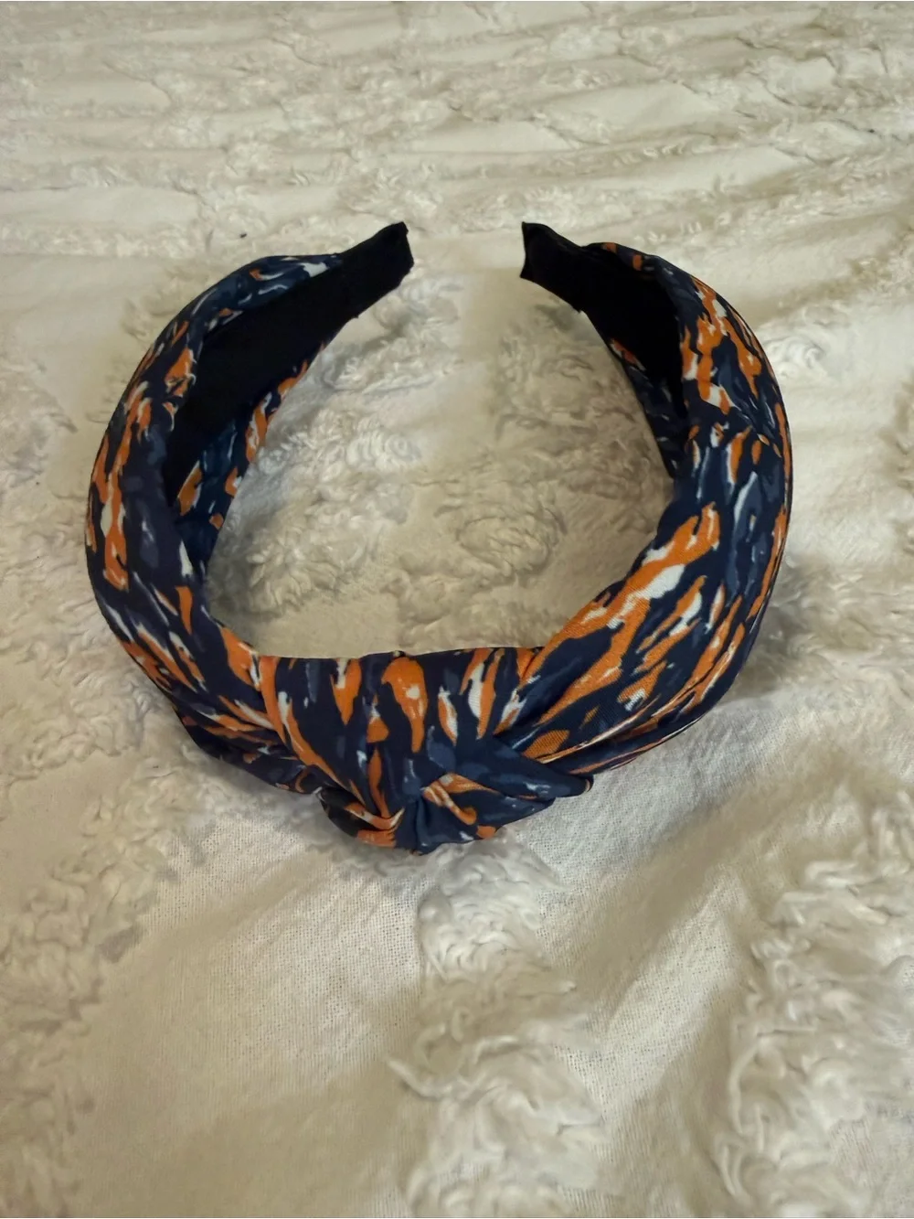 Michelle McDowell Navy and Orange Knot Headband